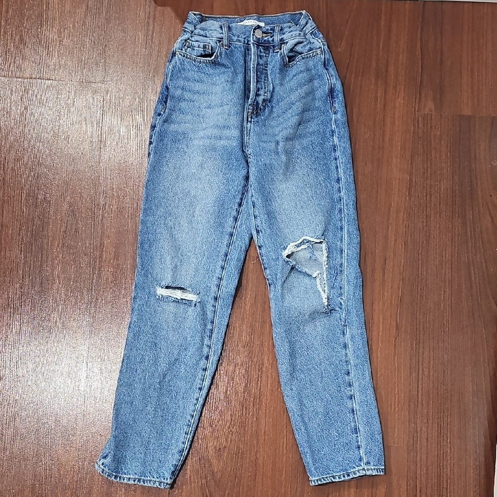 PacSun Light Blue Distressed Straight Leg Jeans